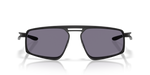 Oakley Bushwick sunglasses front-facing view showing rectangular grey Prizm lenses and satin black frame