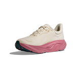 Hoka Arahi 8 Women's running shoe in alabaster upper with pink midsole