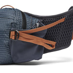 Black Diamond Pursuit 6 waist pack showing carbon-gray ripstop fabric and orange belt straps