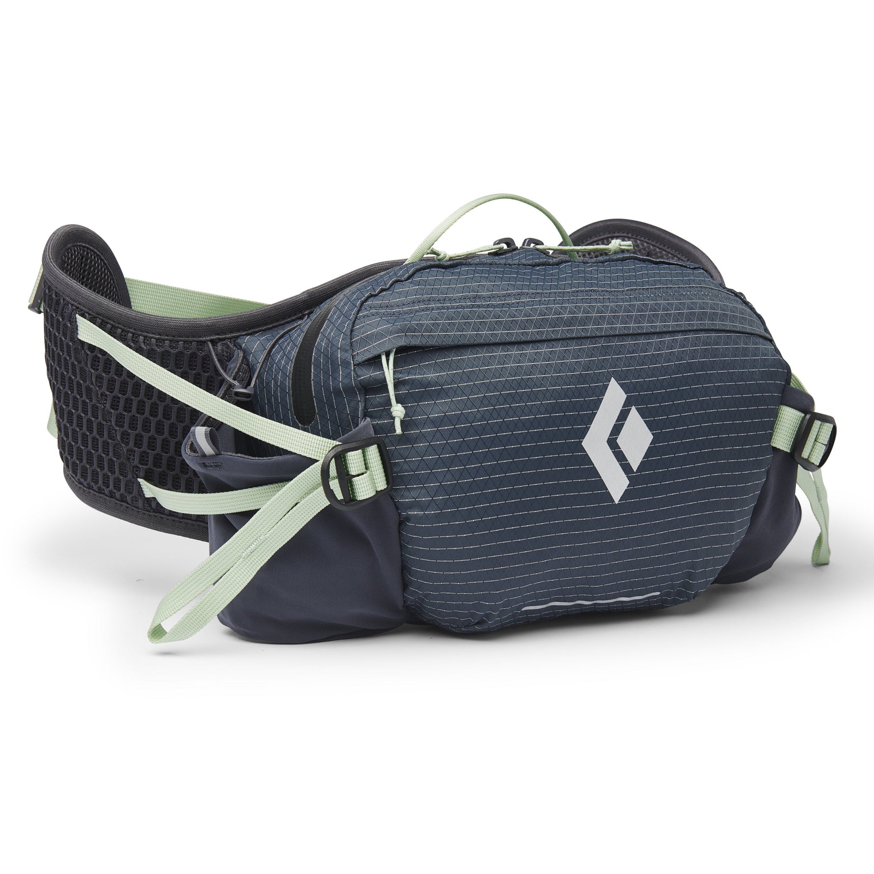 Black Diamond Pursuit 6 waist pack in carbon-foam green with adjustable straps