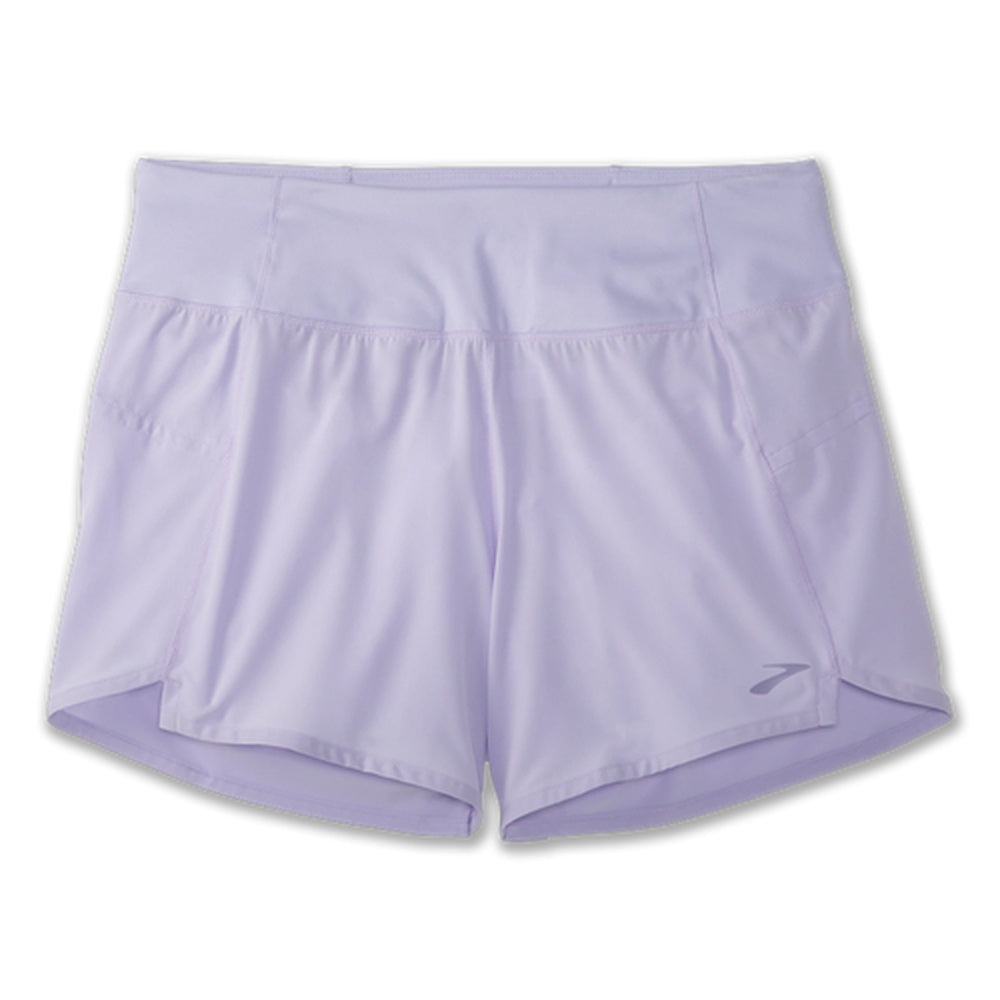 Brooks Chaser 5 inch women's running shorts in light purple color