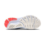 Brooks Ghost 17 men's running shoe outsole view showing white and coral rubber tread pattern