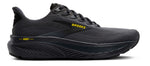 Brooks Ghost 17 men's running shoe in black and grey with yellow branding, lateral view