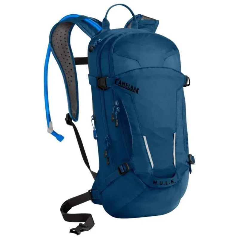 CamelBak M.U.L.E. hydration backpack in Gibraltar Navy blue with shoulder straps