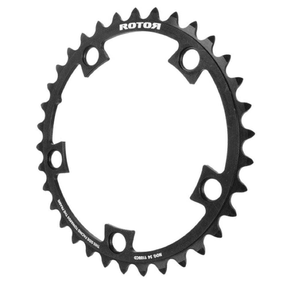 Black Rotor No Q Round Ring chainring with 5-bolt pattern and teeth