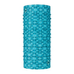 Buff Cool Net UV+ neck gaiter in Balmor Pool turquoise bubble pattern
