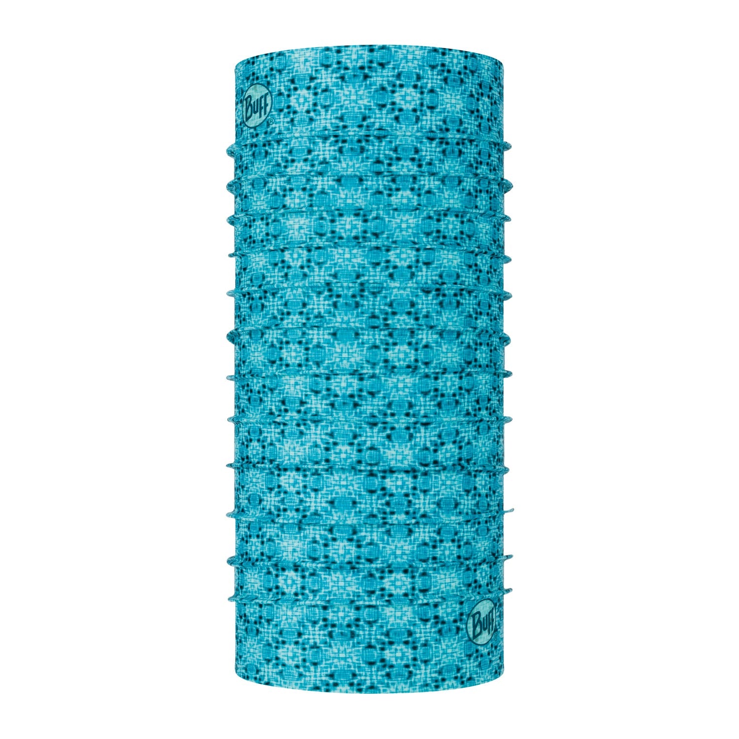 Buff Cool Net UV+ neck gaiter in Balmor Pool turquoise bubble pattern