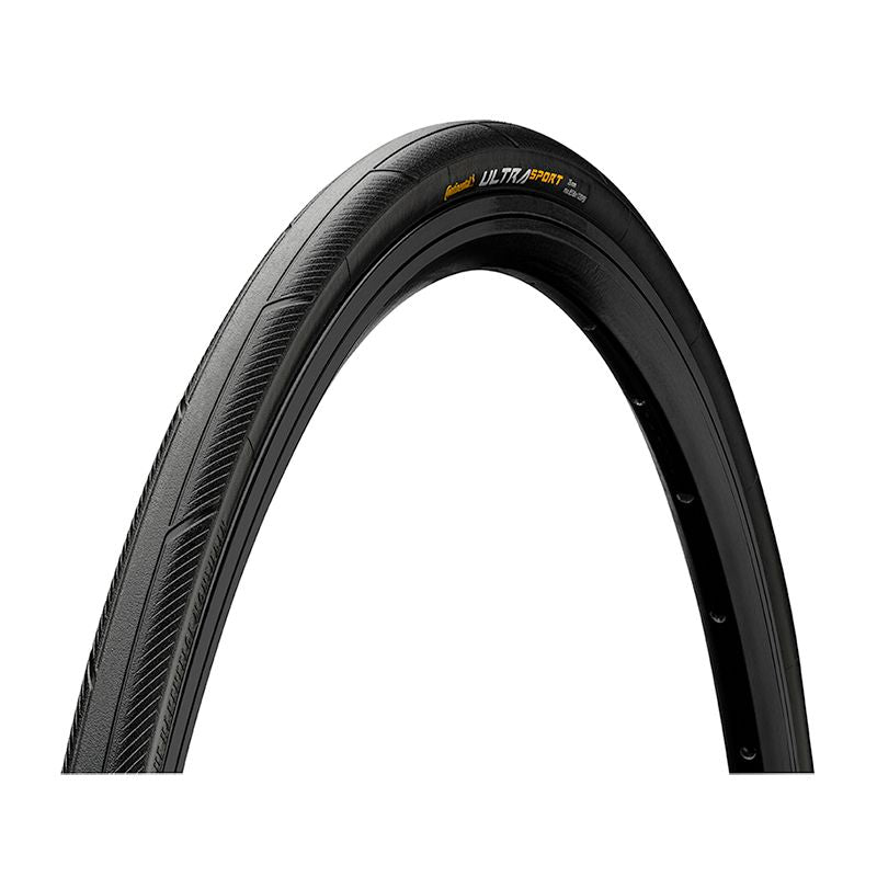 Continental Ultra Sport III bicycle tire in black with professional studio lighting