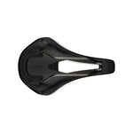 Fizik Tempo Argo R3 bicycle saddle in black, showing top and bottom views
