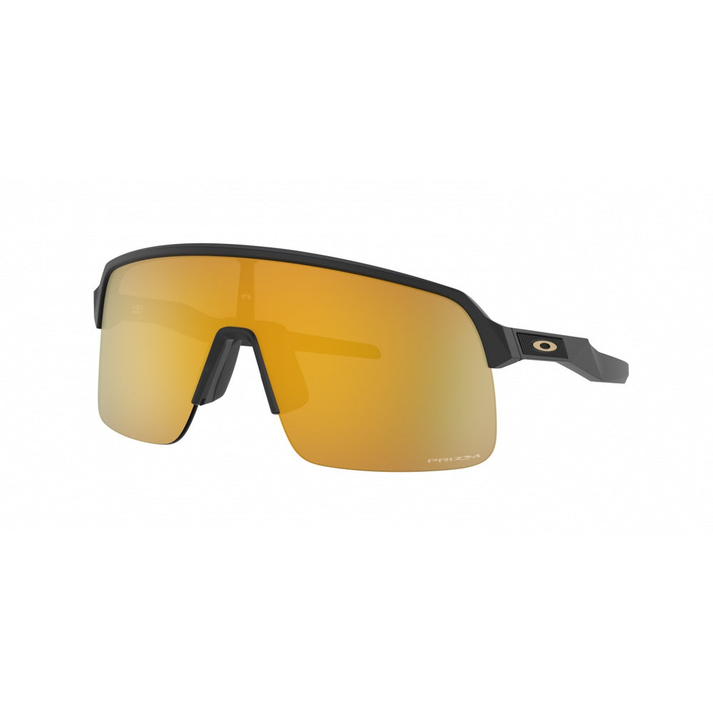 Oakley Sutro Lite S sunglasses with matte carbon frame and gold reflective lenses