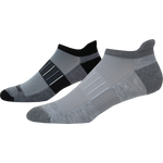 Two Brooks Ghost running socks in grey and black colorway on white background