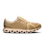 On Cloud 5 men's running shoe in chai sand colorway, lateral side view