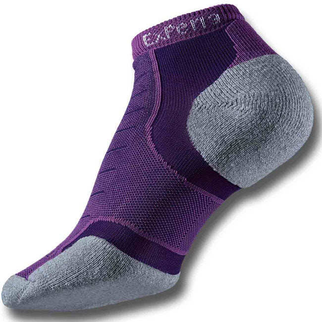 Experia purple and grey micro mini athletic sock with mesh ventilation