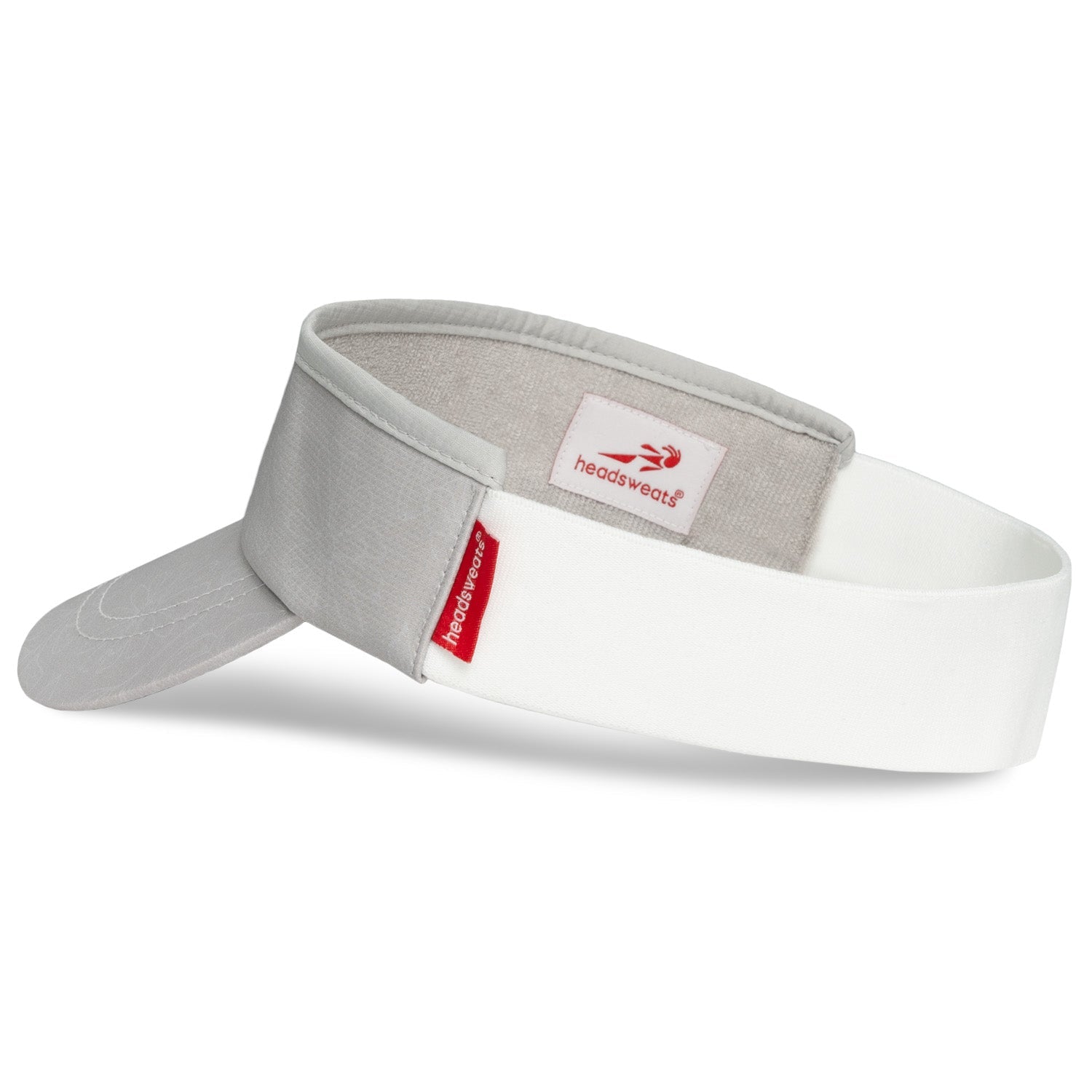 Headsweats grey visor with adjustable strap and brand logo on clean white background