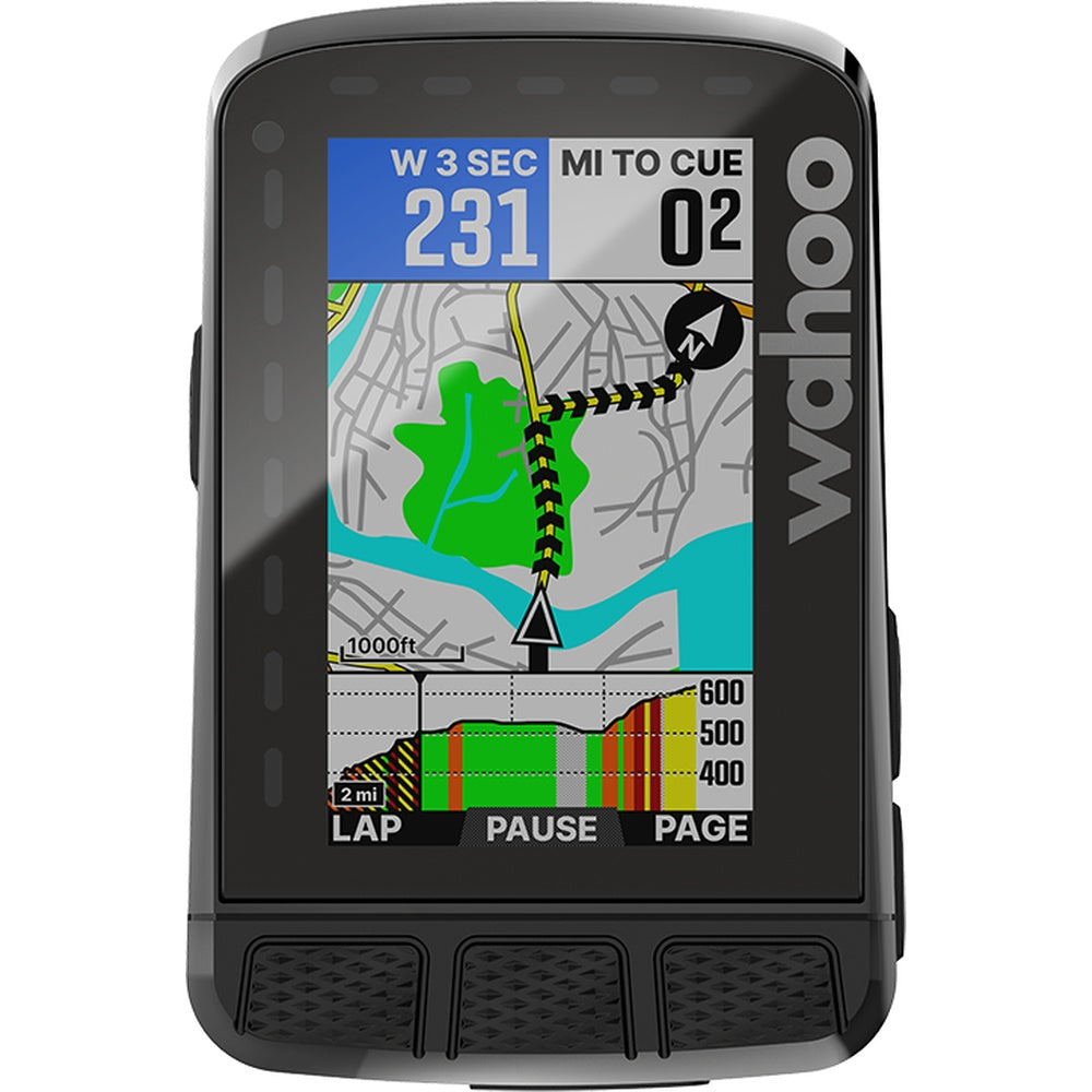 Wahoo Elemnt Roam V2 GPS bike computer in black with navigation display