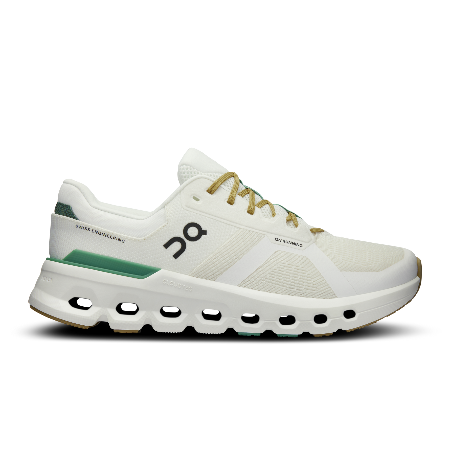 On Cloudrunner 2 men's running shoe in white with green accents