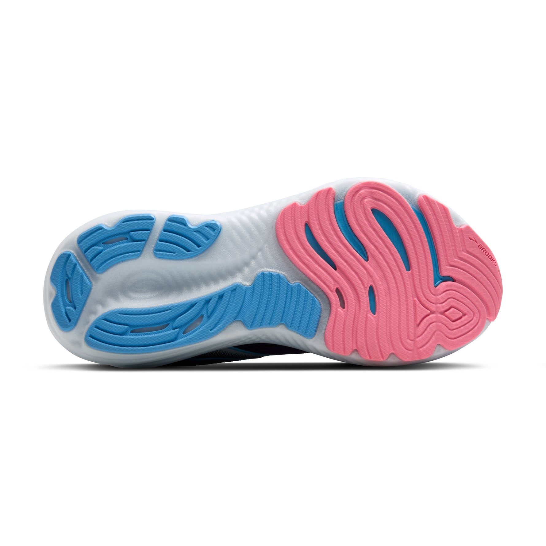 Brooks Glycerin 22 women's running shoe in Blue Ribbon/Peacoat/Dianthus colorway with pink and blue sole