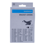 Shimano bracket covers packaging showing black covers and compatibility chart