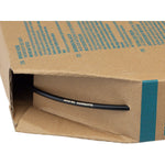 Shimano SM-BH90 black disc brake hose pulling out of workshop dispenser box opening