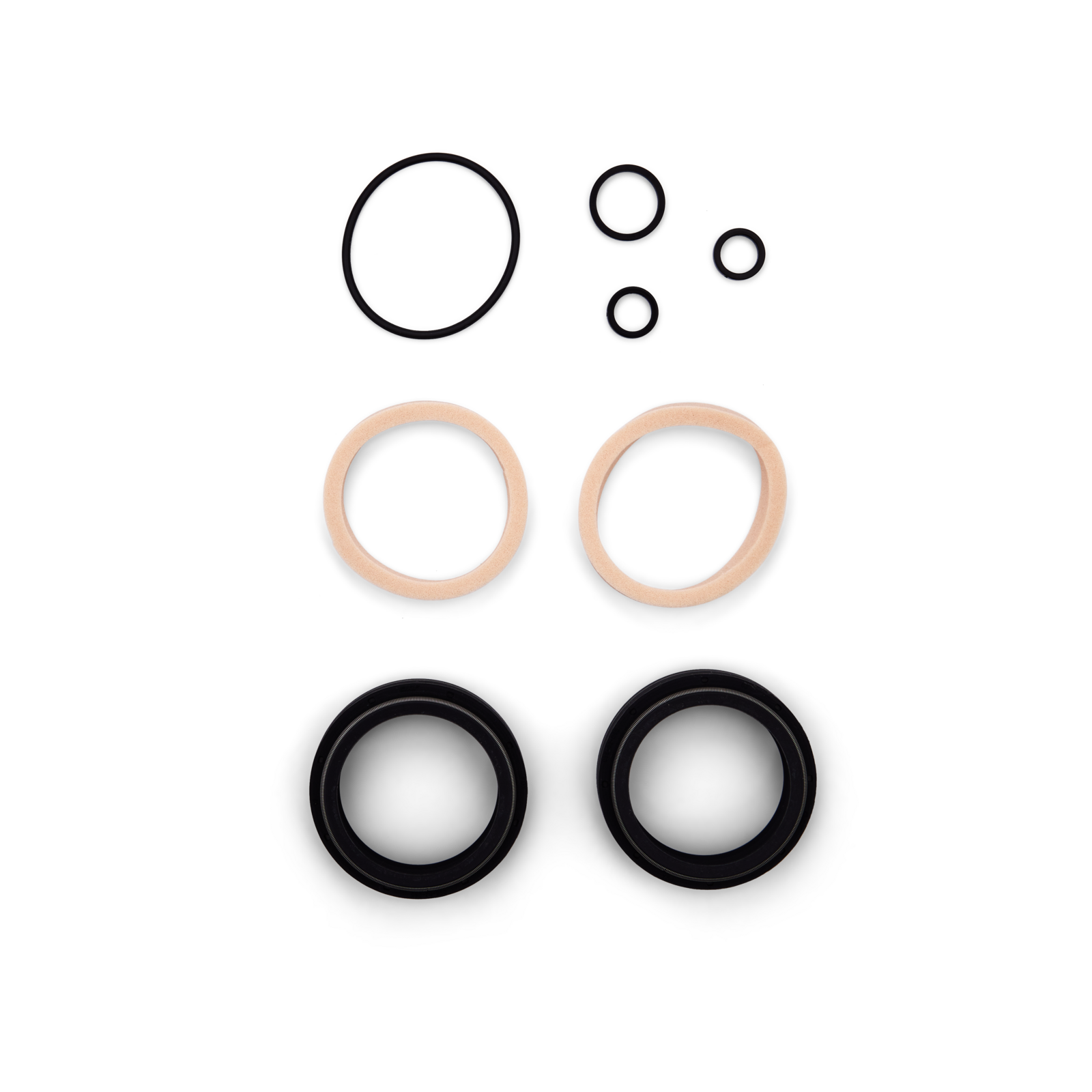 Fox Factory Fork Dust Wiper Kit with black and tan O-rings and seals