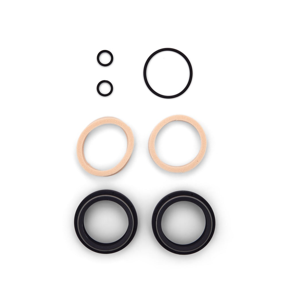 Fox Factory fork dust wiper kit with black and copper seals on white background