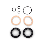 Fox Factory fork dust wiper kit with black rubber seals and copper washers