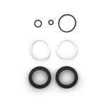 Fox Factory fork dust wiper kit with black o-rings and white seals on white background