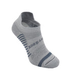 Grey Wrightsock Coolmesh II tab length anti-blister running sock with stripe details