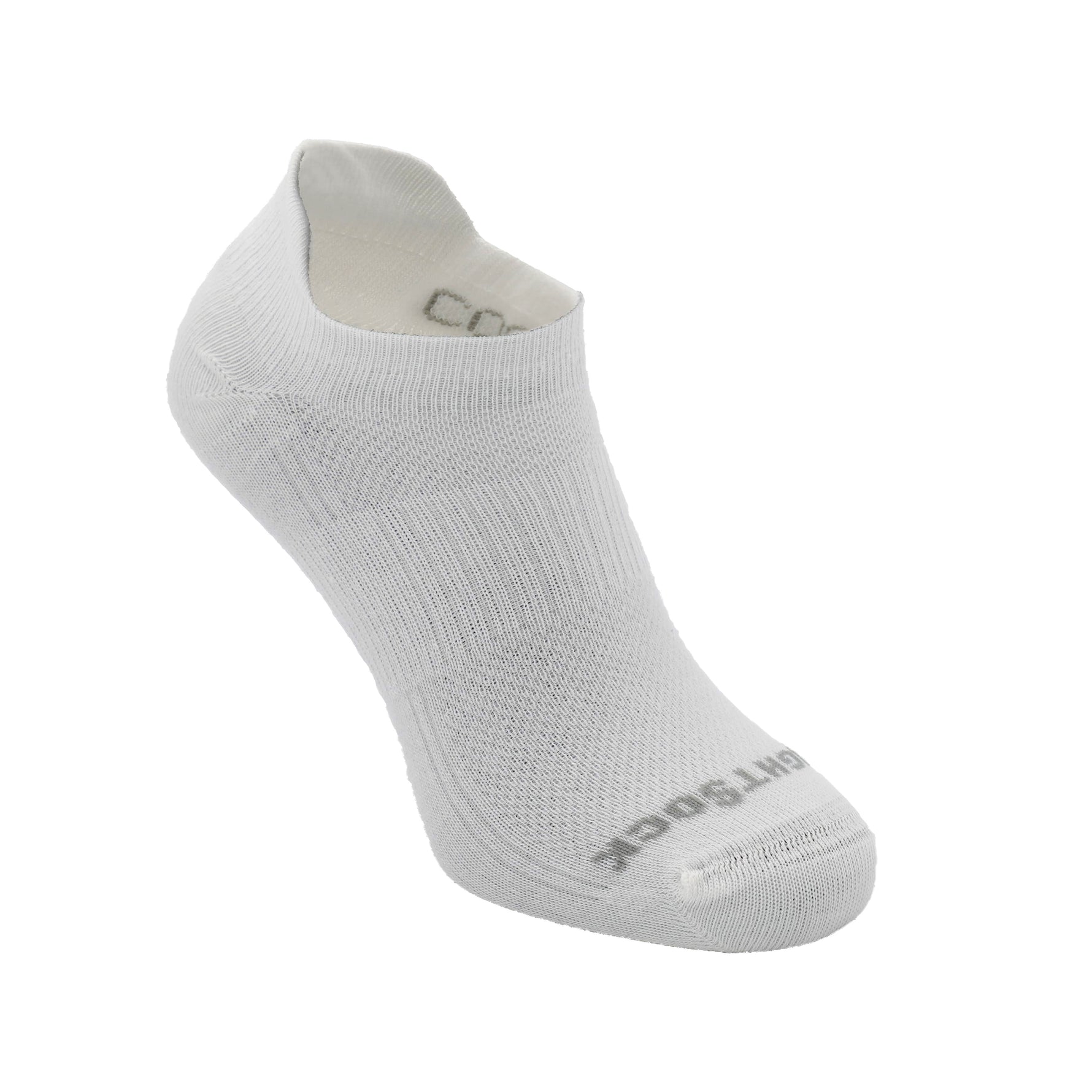Wrightsock Coolmesh II tab length anti-blister sock in light grey and white