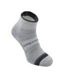 Wrightsock Coolmesh II quarter length anti-blister sock in steel grey with black trim