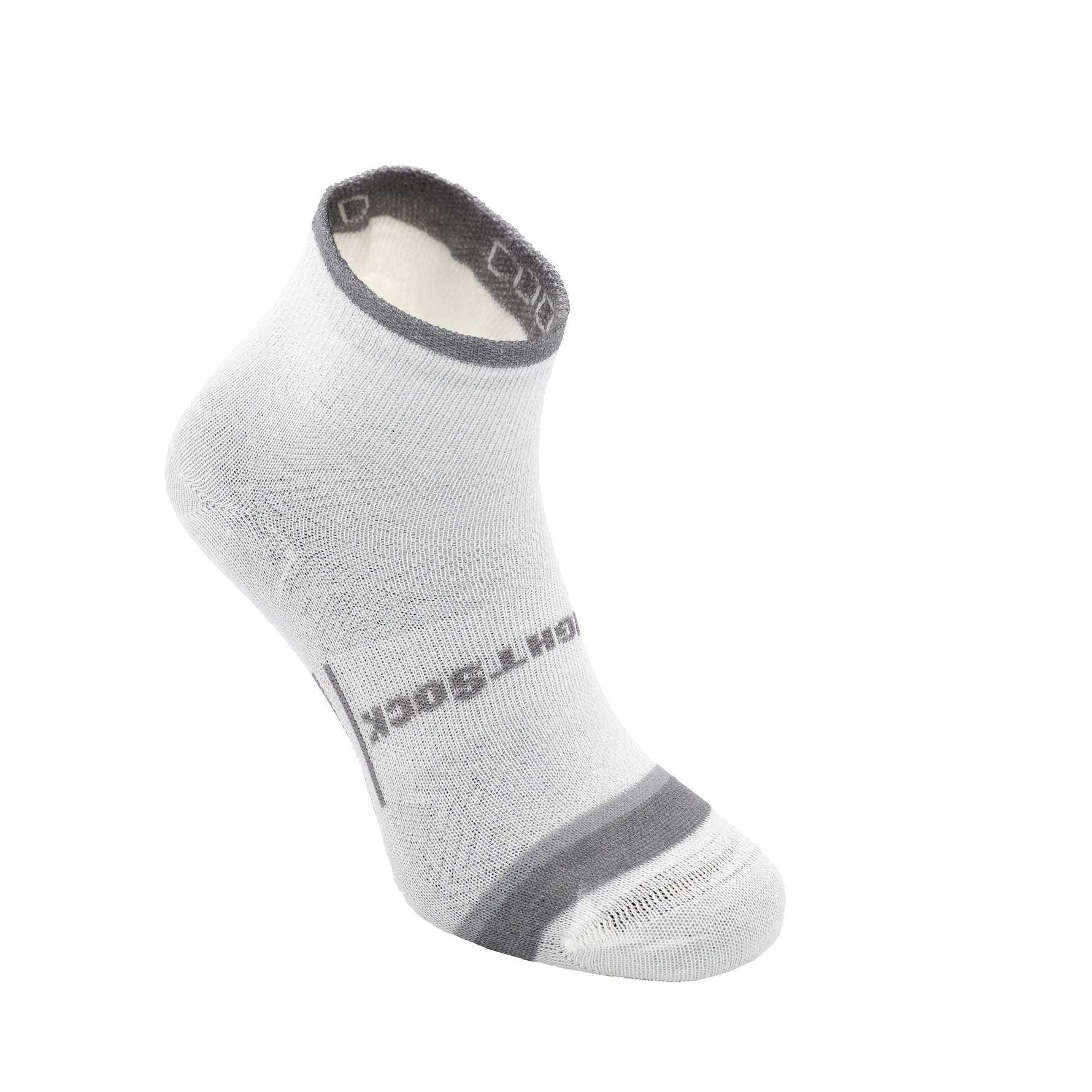 Wrightsock Coolmesh II quarter length anti-blister sock in steel grey color