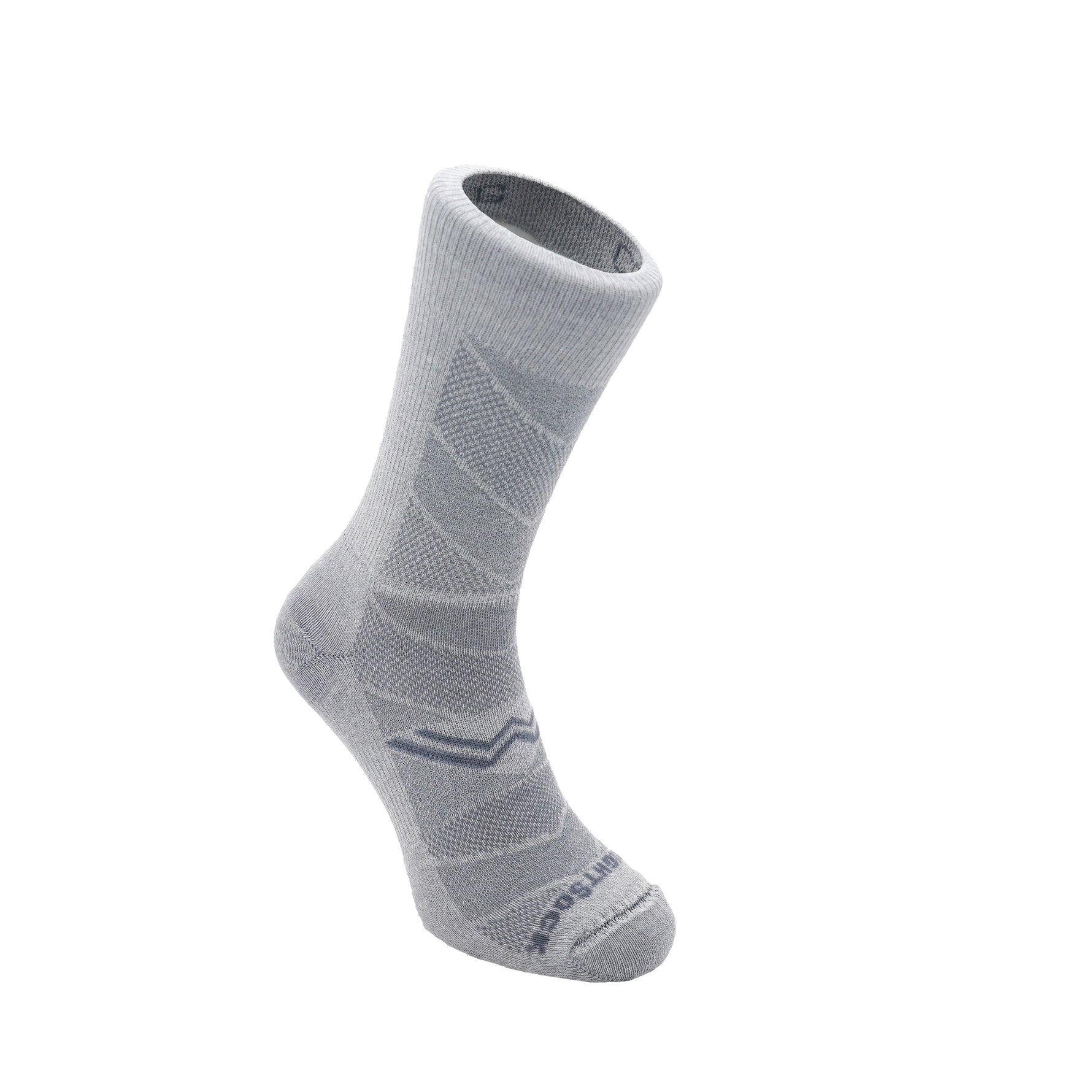 Wrightsock Coolmesh II crew length sock in cloud grey with anti-blister design