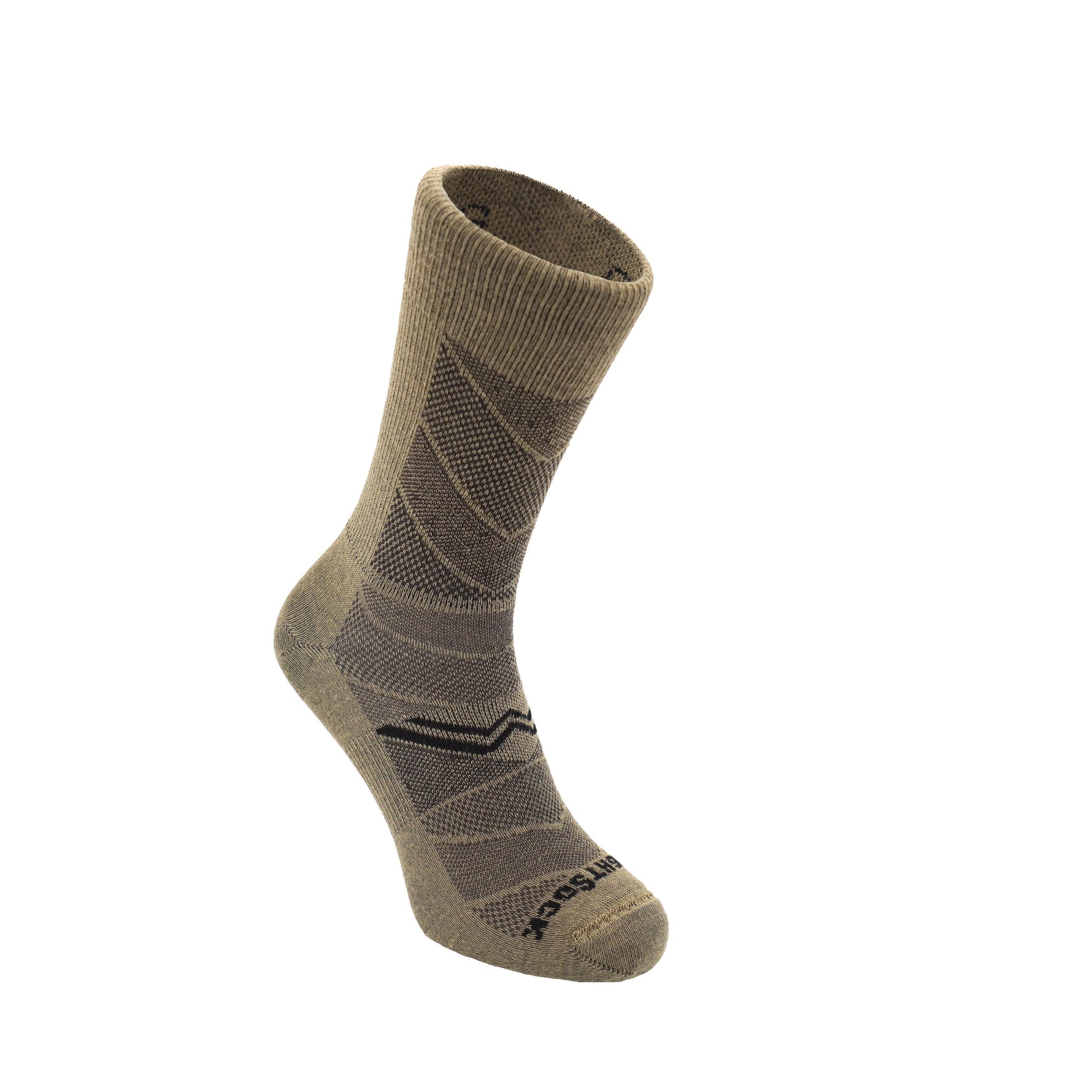 Wrightsock Coolmesh II crew length anti-blister sock in desert tan color