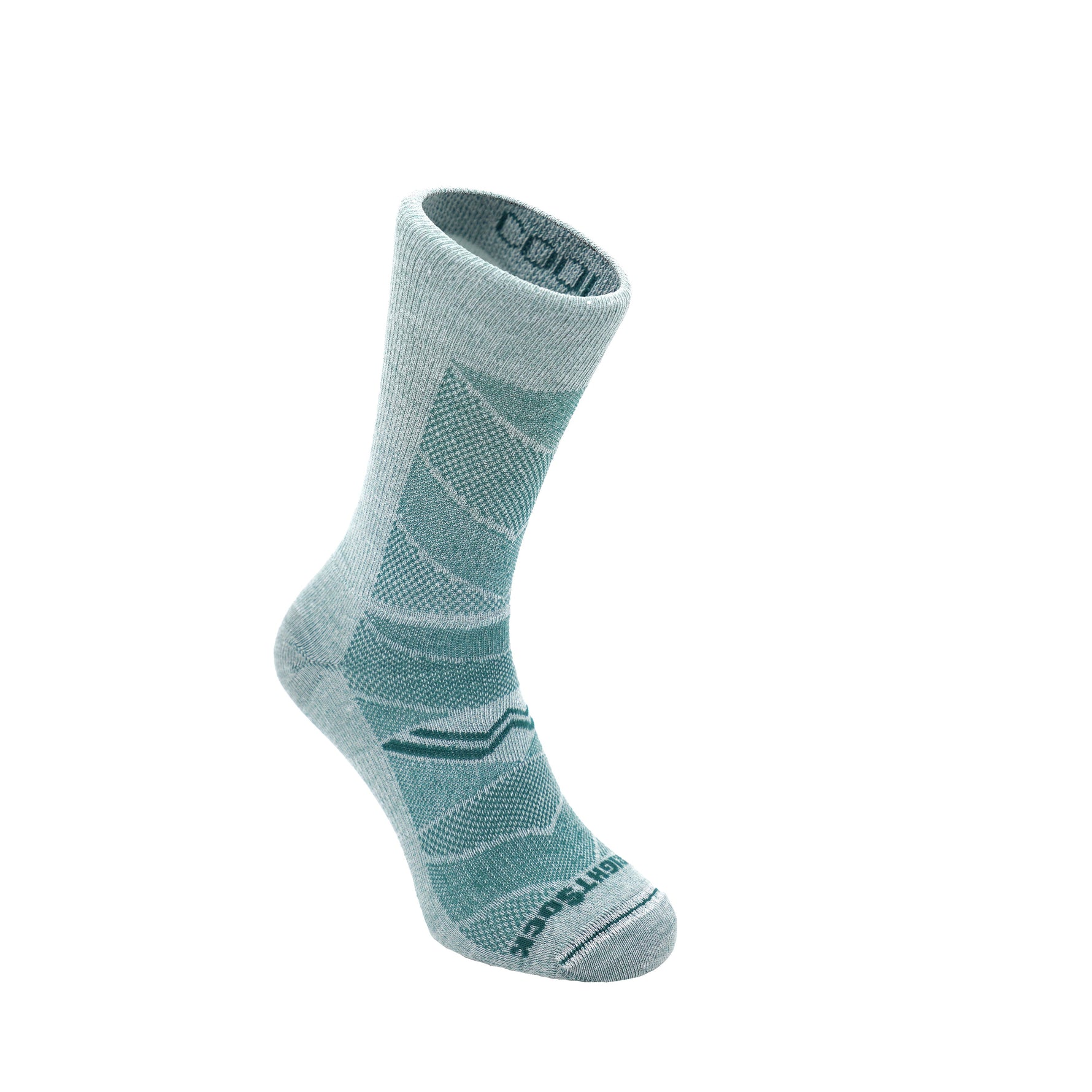 Wrightsock Coolmesh II crew sock in cloud gray with anti-blister zones