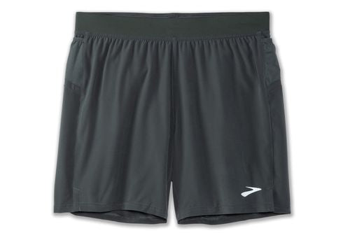 Brooks Sherpa 7 inch 2-in-1 running shorts in dark gray color