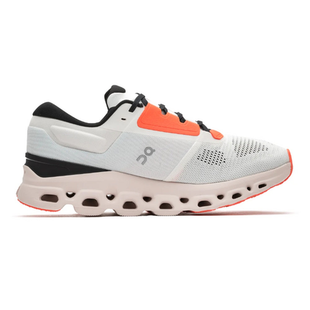 On Cloudstratus 3 men's running shoe in white and sand colorway