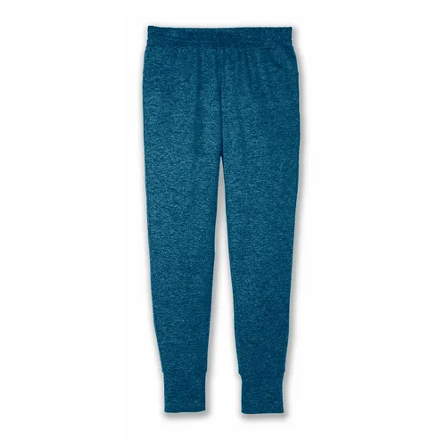 Brooks Luxe Jogger in HTR Moroccan Blue heathered teal jogger pants flatlay