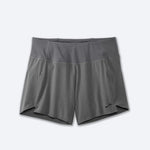 Brooks Chaser 5-inch women's running shorts in HTR Charcoal gray with side pockets