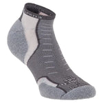 Experia Micro Mini ankle sock in grey with white accent panels and cushioned toe