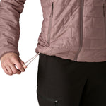 Patagonia Nano Puff Jacket hem drawcord adjustment detail in Stingray Mauve colorway