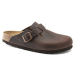 Birkenstock Boston clog in Habana brown oiled leather with adjustable buckle strap