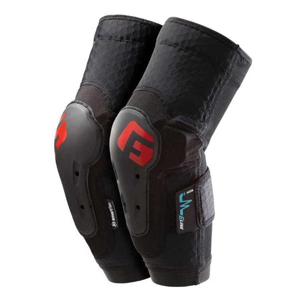 G-Form E-Line elbow and forearm guards in black with red logo, pair