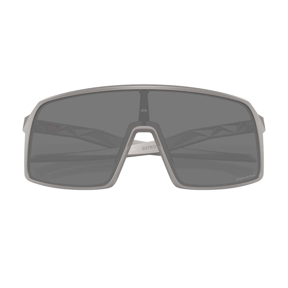Oakley Sutro sunglasses with grey metal frame and dark grey lenses