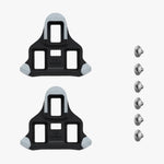 Shimano CL-SL130 SPD-SL cleat set pair with six mounting screws on white background