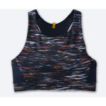 Brooks Drive 3 Pocket Sports Bra in Speedwork dark navy multicolor streak pattern