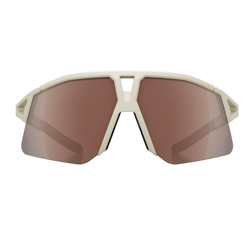 KOO HYPE cycling sunglasses in almond white matte frame with brown gradient lenses