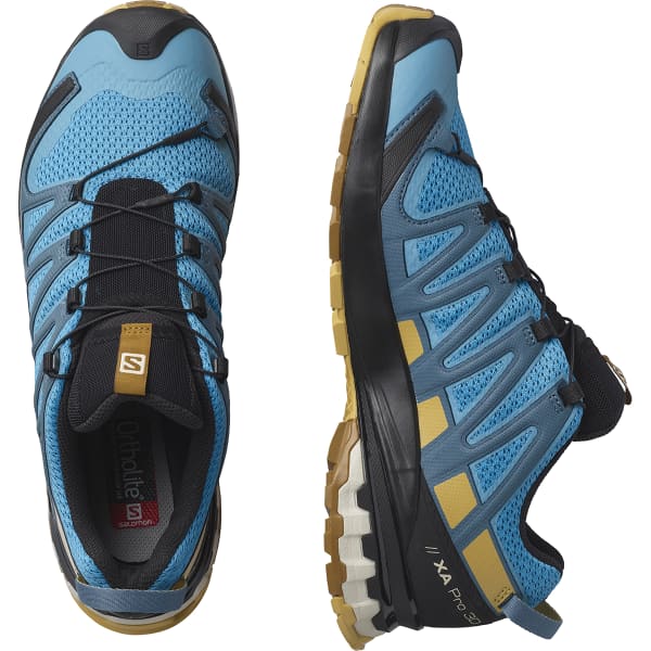 Salomon XA Pro 3D V8 trail running shoes in Reef/Fall Leaf/Bronze colorway