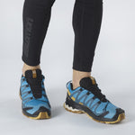 Salomon XA Pro 3D v8 trail running shoe in reef blue with fall leaf bronze accents