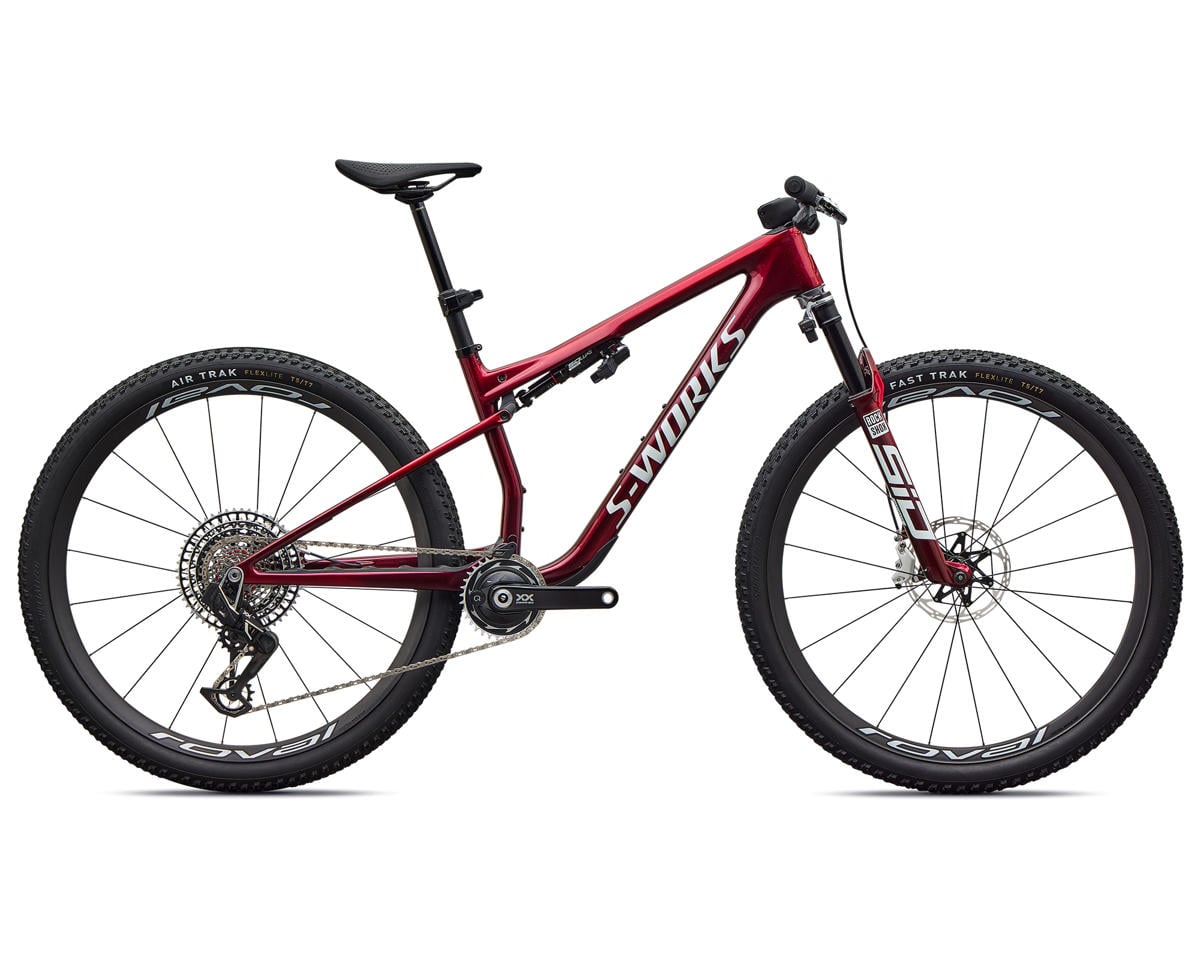 S-Works Epic 9 Gloss Red Tint Over Red Reflex Pearl Edge Fade / Metallic White Silver / M