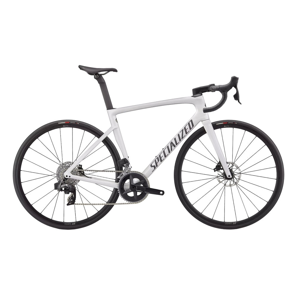 Specialized Tarmac SL7 Comp - Rival eTap AXS   Gloss Metallic White Silver / Smoke 54